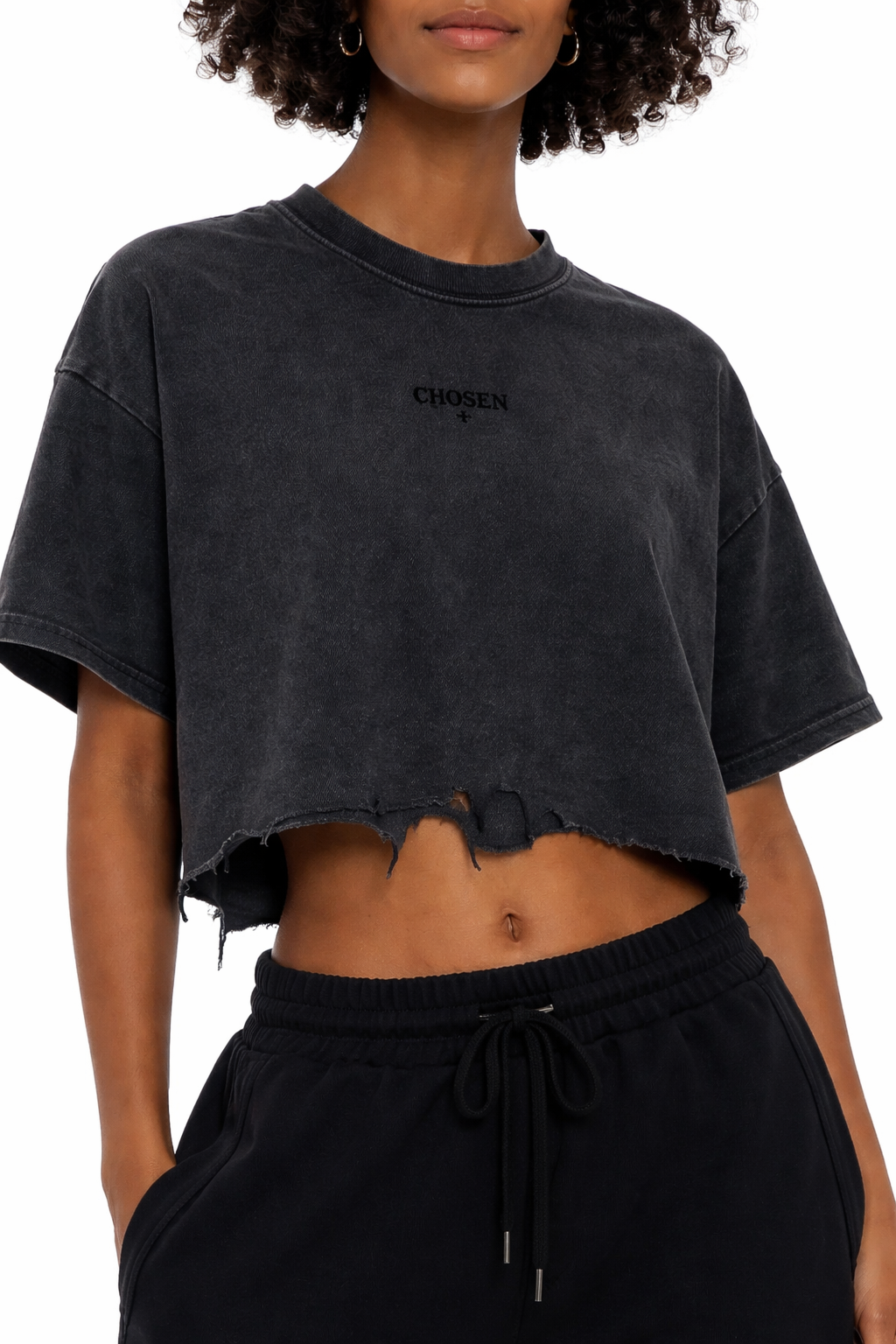 Vintage Wash Boxy Distressed Hem T-Shirt