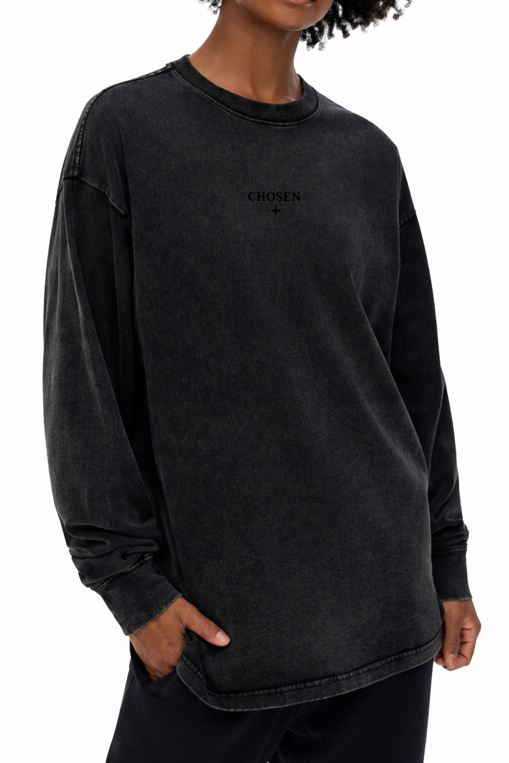 Acid Wash Oversize Long Sleeve T-Shirt